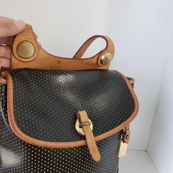 Vintage Dooney and bourke Black /Tan leather Shoulder bag - Picture 9 of 13